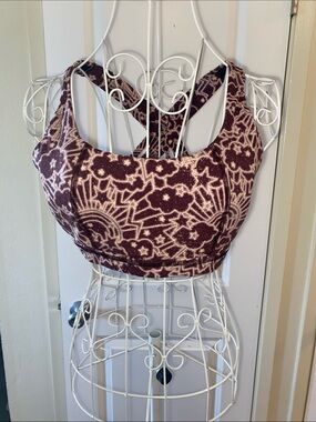 No Boundaries Plum Patterned Racerback Sports Bra